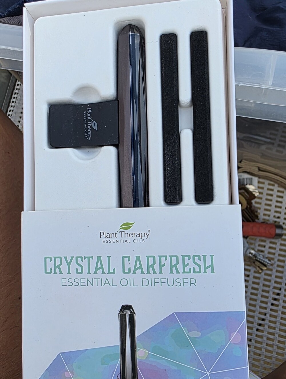 therapy Crystal Carfresh Essential Oil Diffuser - Black